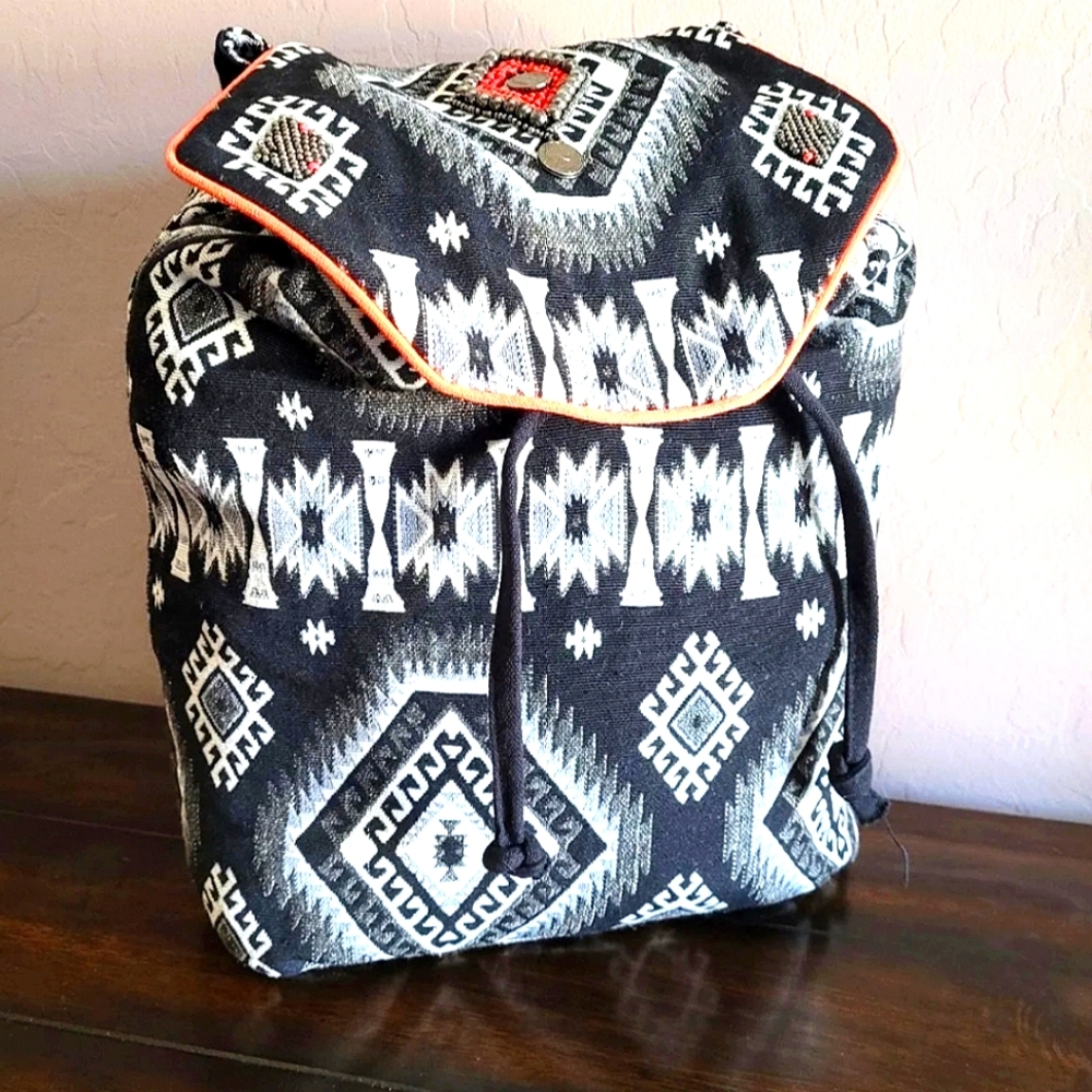 Vintage ANGIE Handbeaded Backpack/Purse